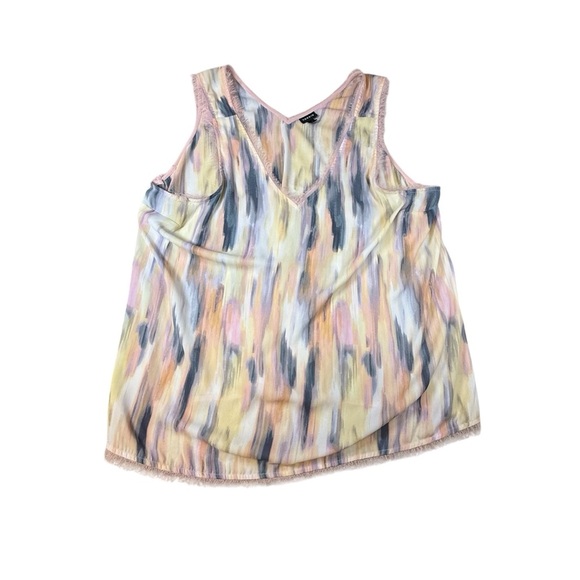 Torrid Frayed Hem Paint Effect Tank Blouse Size 3 - Picture 1 of 4